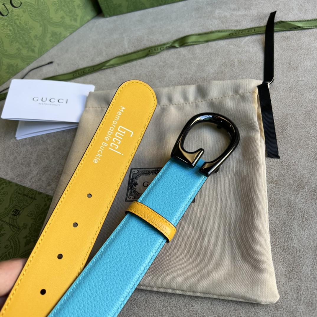 Zweifarbiger Gucci-Gürtel mit G-Schnalle - EUR FASHION