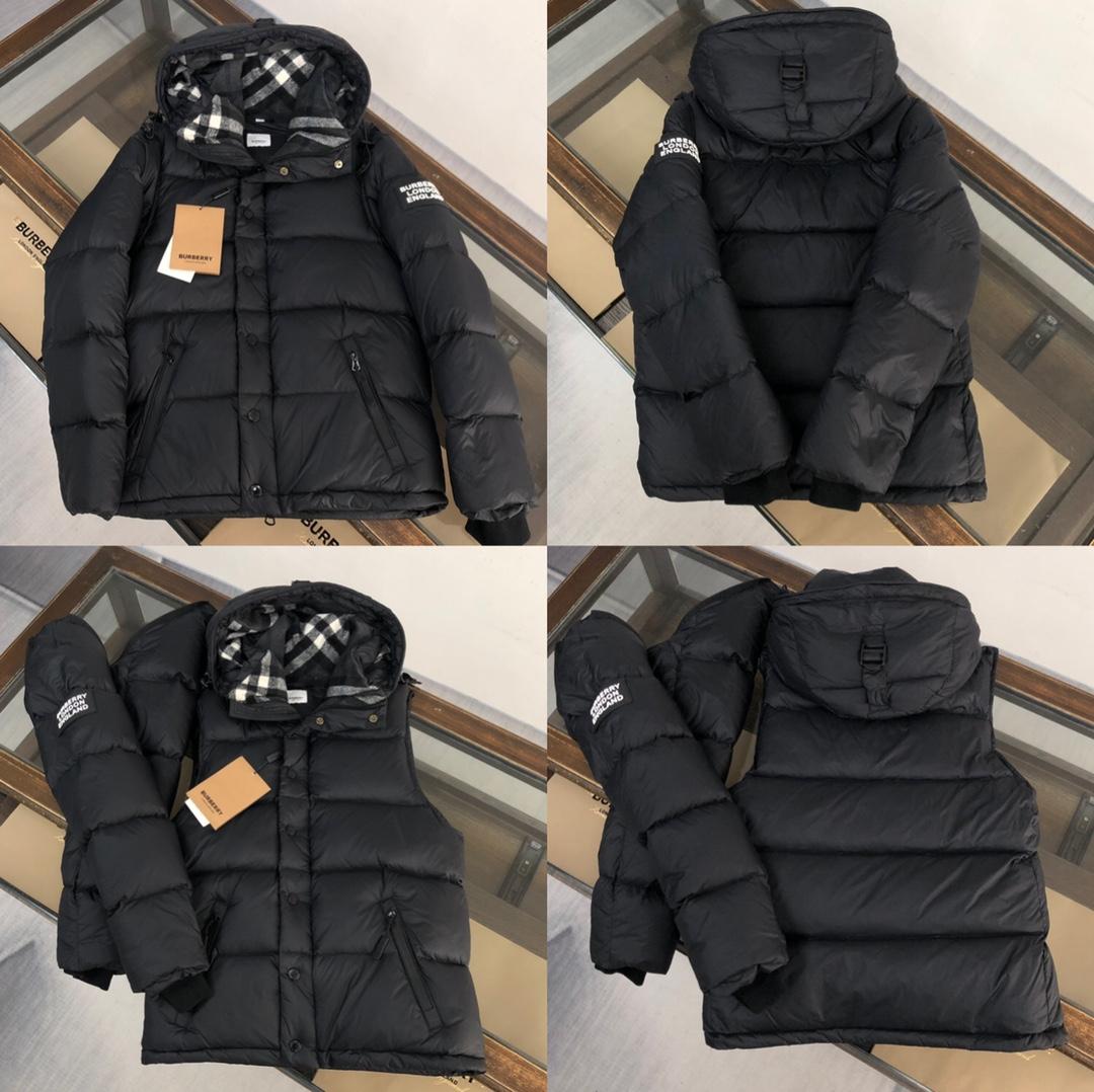 Burberry Daunenjacke aus gestepptem Nylon mit Kapuze und abnehmbaren Ärmeln - EUR FASHION