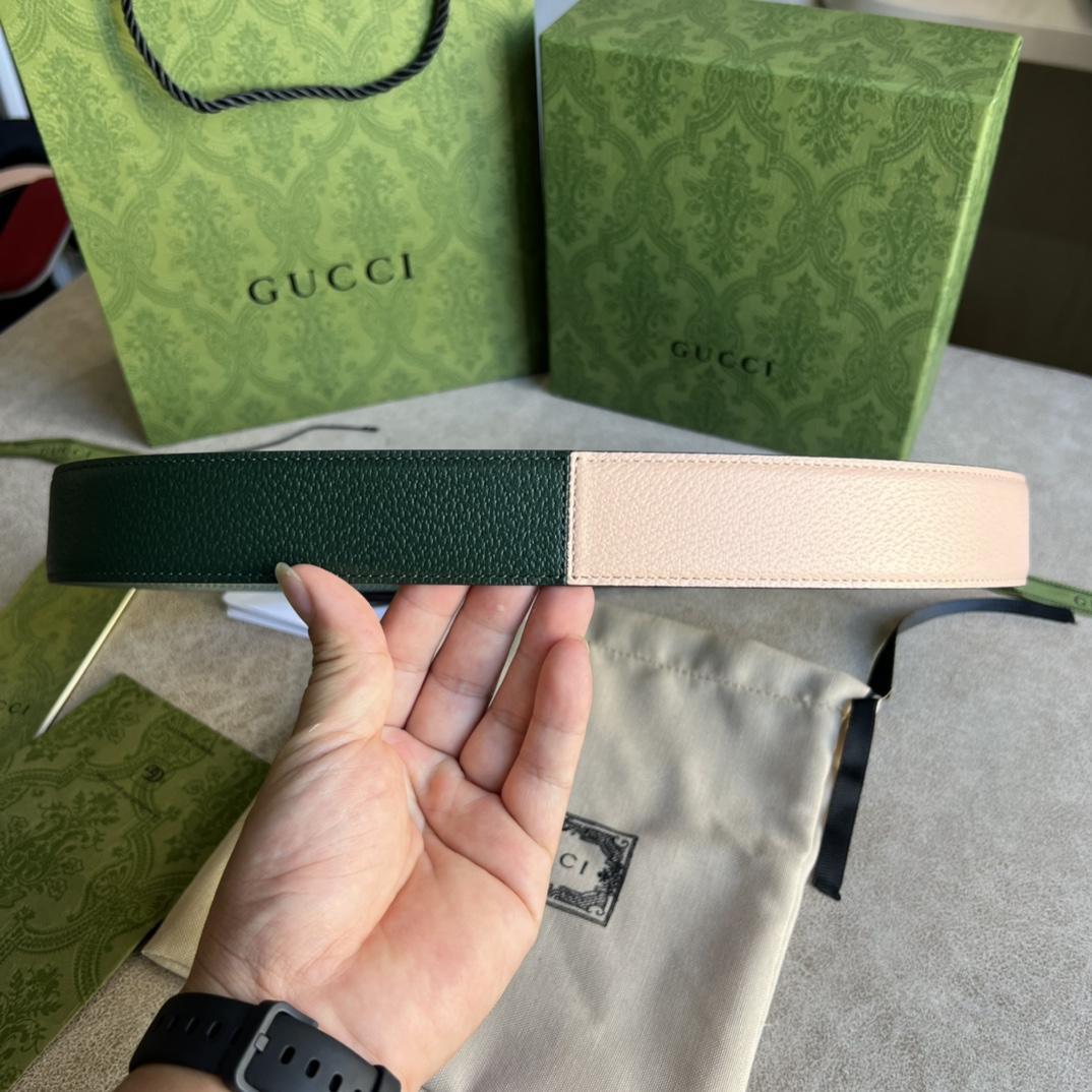 Zweifarbiger Gucci-Gürtel mit G-Schnalle - EUR FASHION