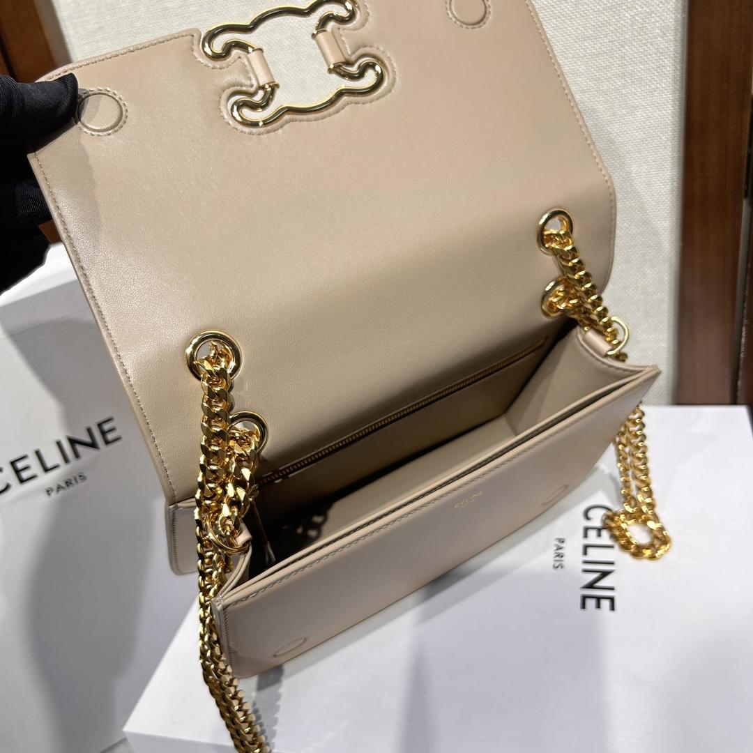 Celine Medium Bag Triomphe Frame aus glänzendem Kalbsleder - EUR FASHION