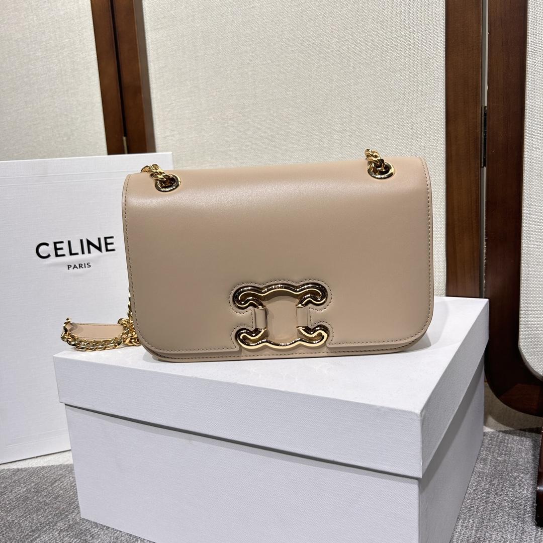 Celine Medium Bag Triomphe Frame aus glänzendem Kalbsleder - EUR FASHION