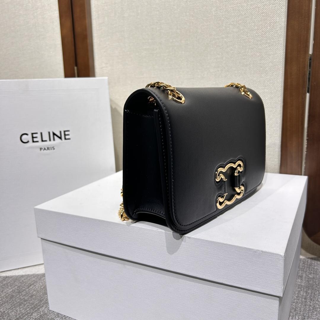 Celine Medium Bag Triomphe Frame aus glänzendem Kalbsleder - EUR FASHION