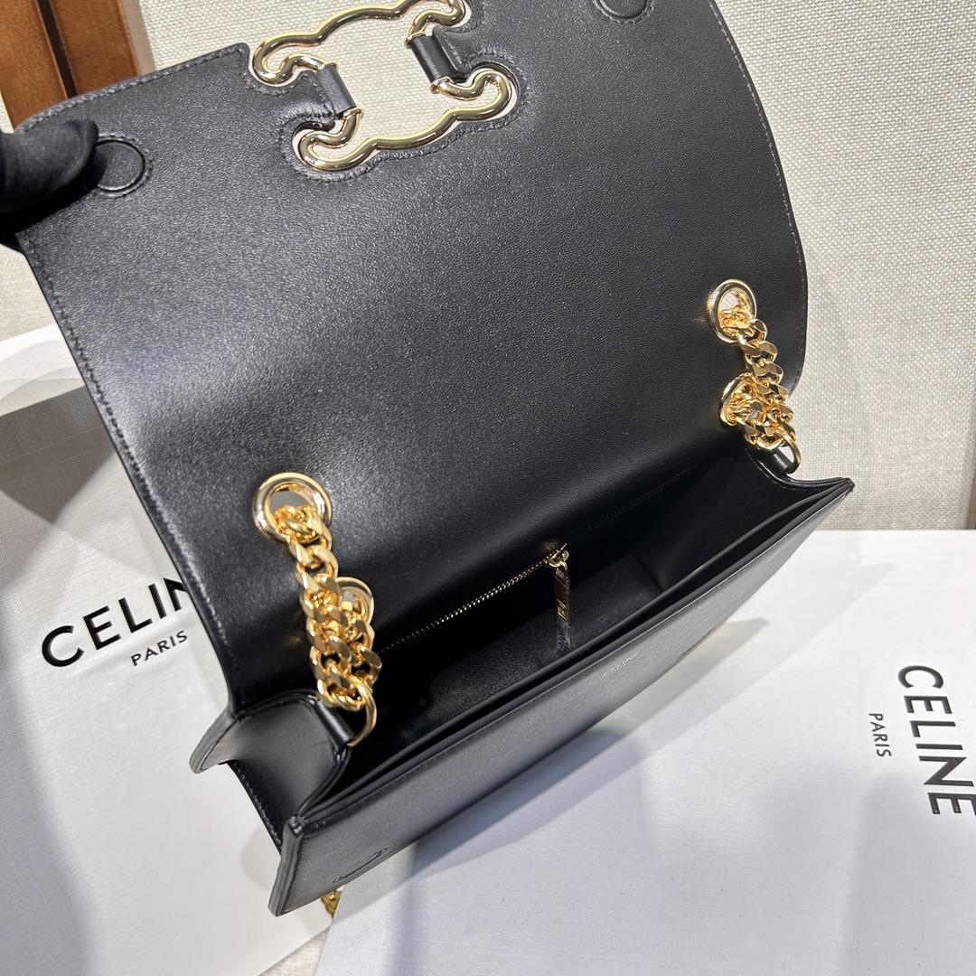 Celine Medium Bag Triomphe Frame aus glänzendem Kalbsleder - EUR FASHION