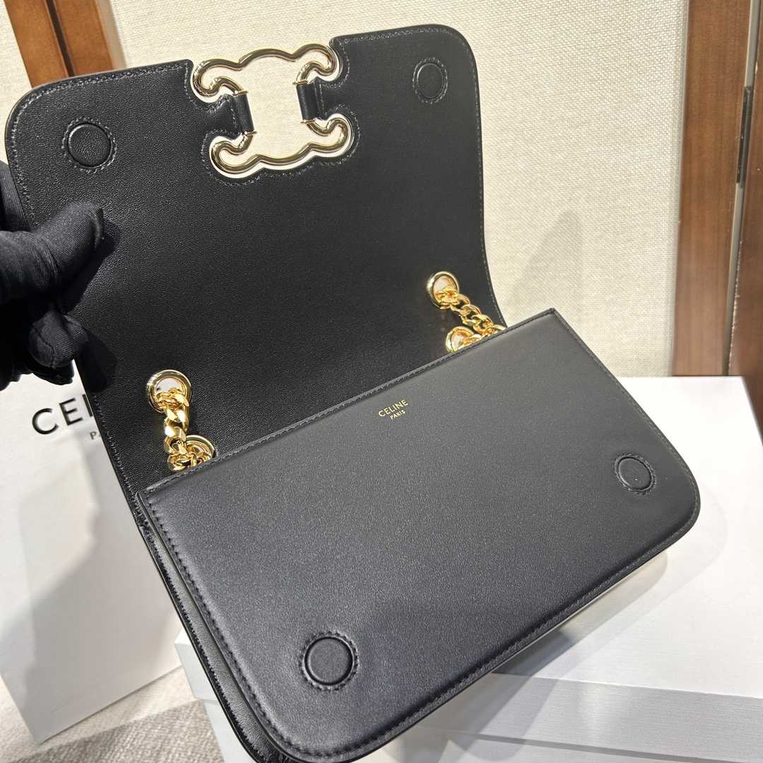 Celine Medium Bag Triomphe Frame aus glänzendem Kalbsleder - EUR FASHION