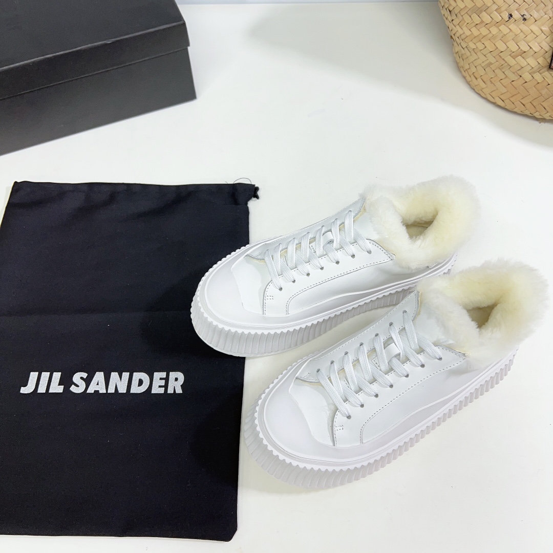 JIl Sander Ledersneaker mit vulkanisierter Gummisohle - EUR FASHION