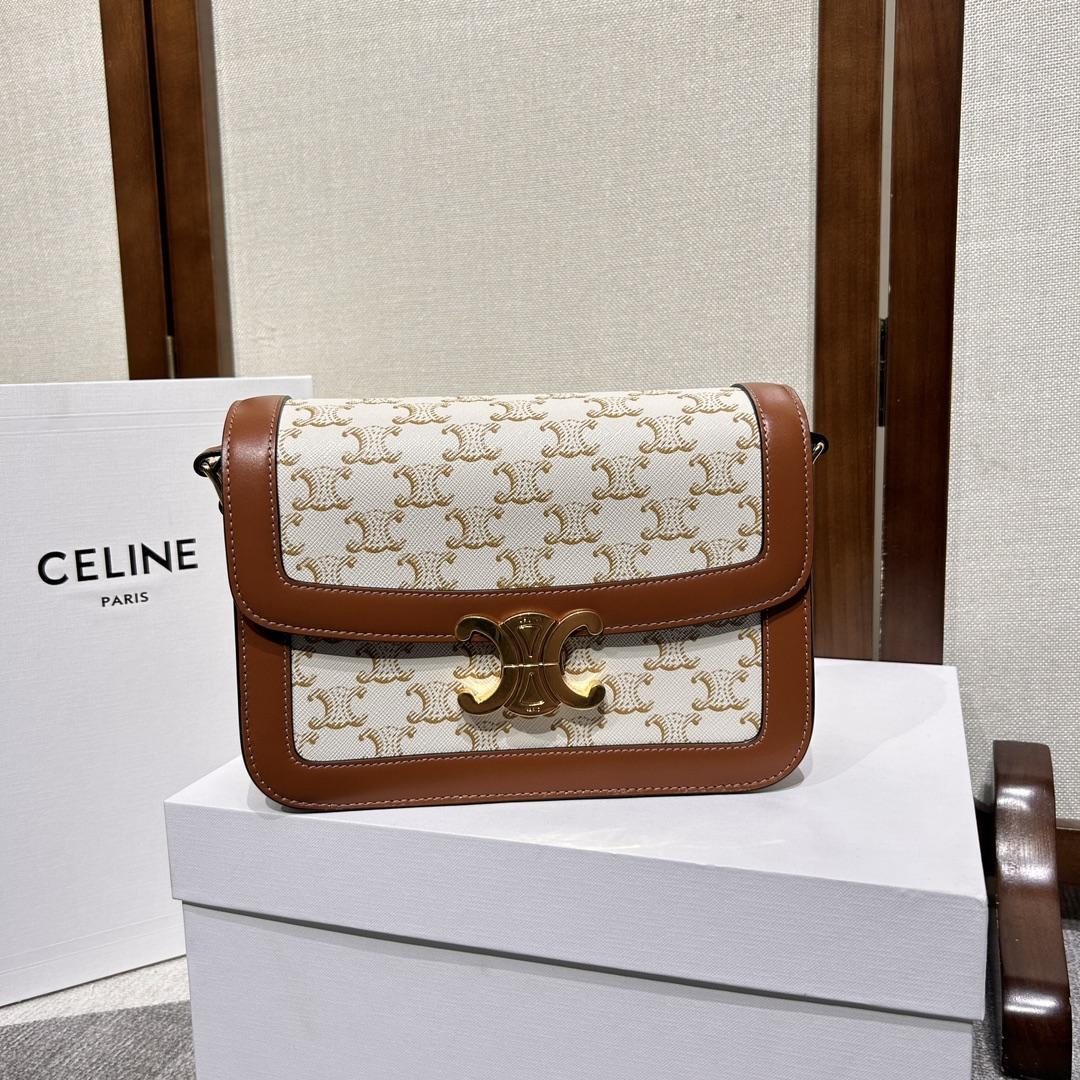 Celine Classique Triomphe-Tasche aus Triomphe-Canvas und Kalbsleder - EUR FASHION