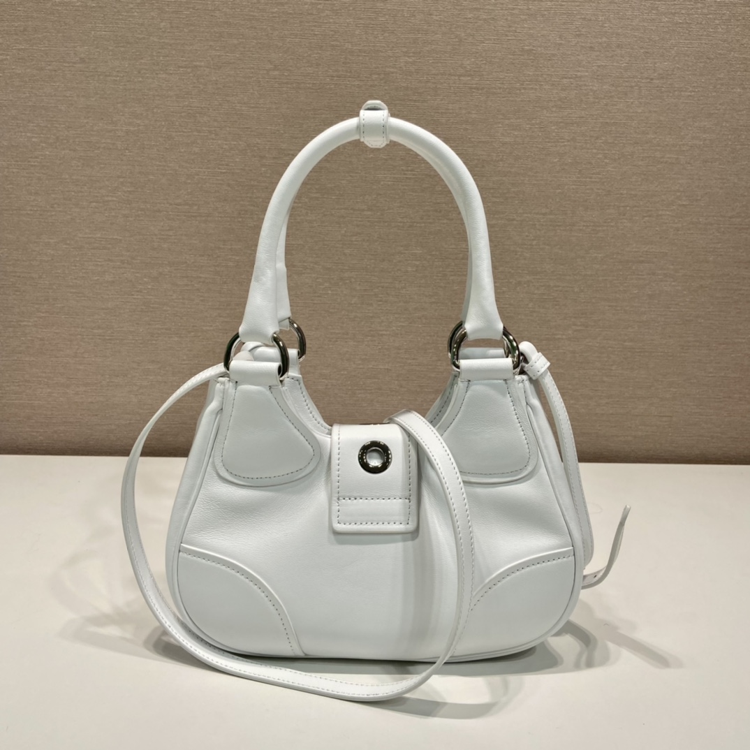 Prada Moon Re-Nylon- und Ledertasche (22,5–16–7,5 cm) - EUR FASHION