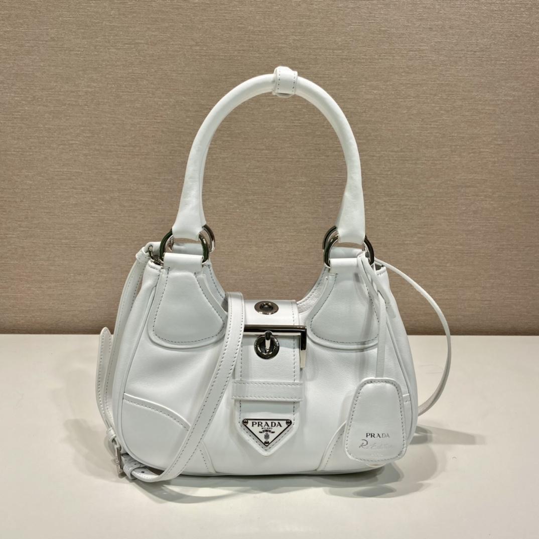 Prada Moon Re-Nylon- und Ledertasche (22,5–16–7,5 cm) - EUR FASHION