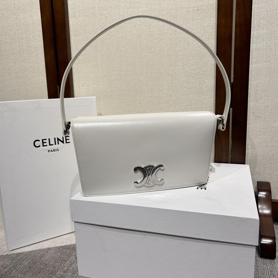 Celine Trapeze Triomphe Tasche aus glänzendem Kalbsleder - EUR FASHION