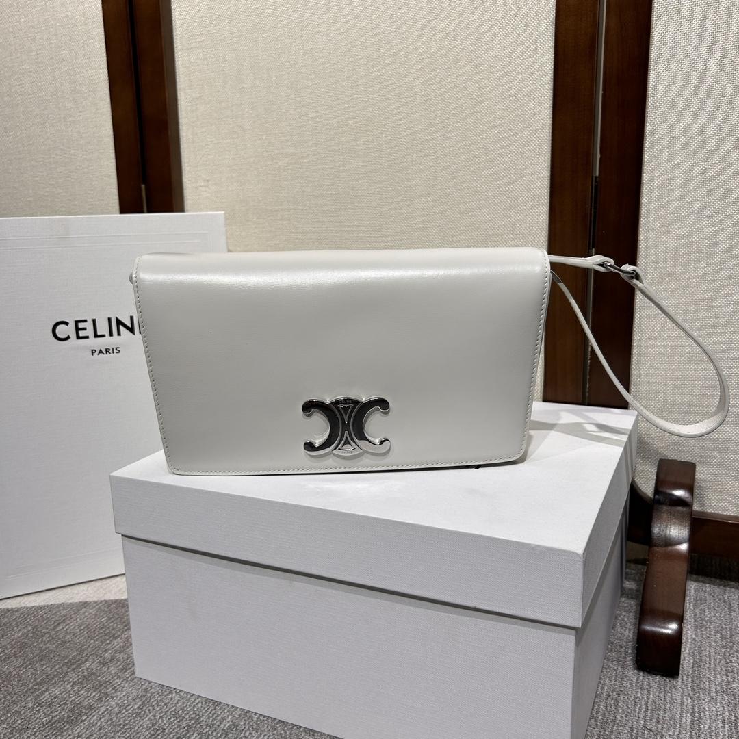 Celine Trapeze Triomphe Tasche aus glänzendem Kalbsleder - EUR FASHION
