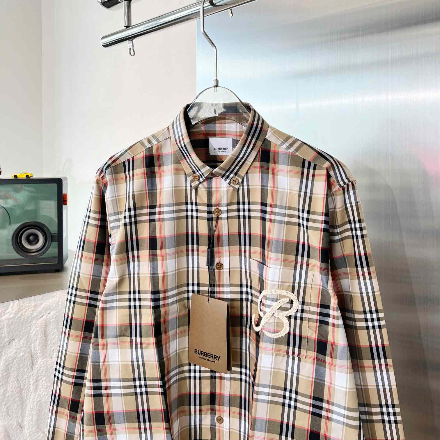 Burberry-Hemd aus Baumwollpopeline mit Karomuster - EUR FASHION