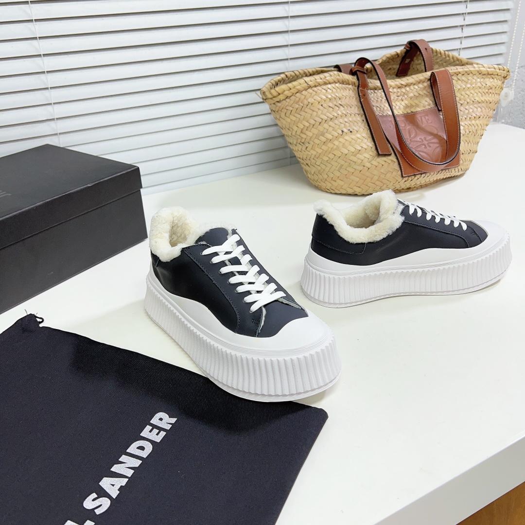 JIl Sander Ledersneaker mit vulkanisierter Gummisohle - EUR FASHION