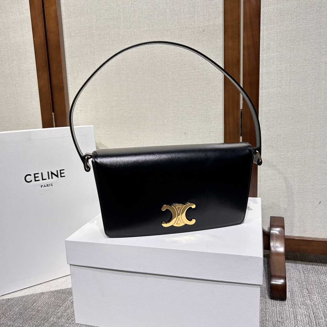 Celine Trapeze Triomphe Tasche aus glänzendem Kalbsleder - EUR FASHION