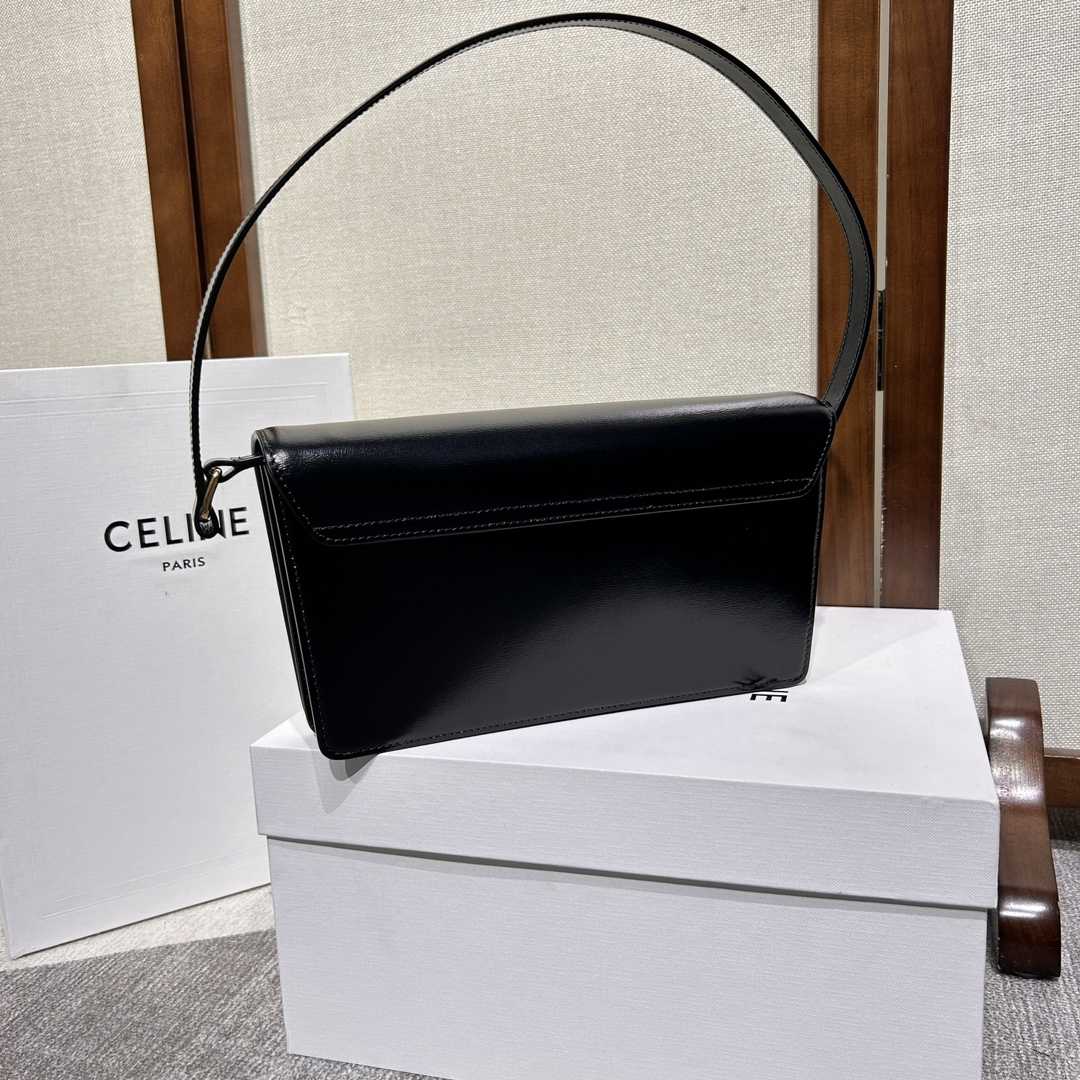 Celine Trapeze Triomphe Tasche aus glänzendem Kalbsleder - EUR FASHION