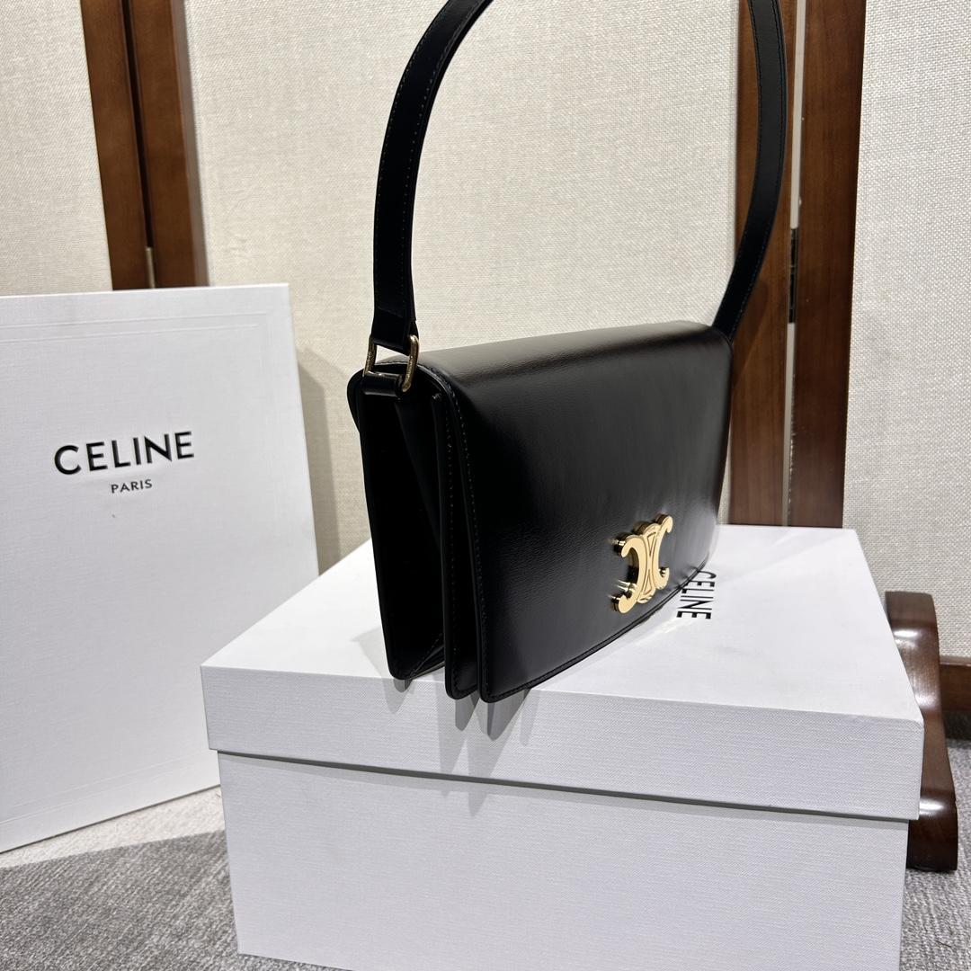 Celine Trapeze Triomphe Tasche aus glänzendem Kalbsleder - EUR FASHION