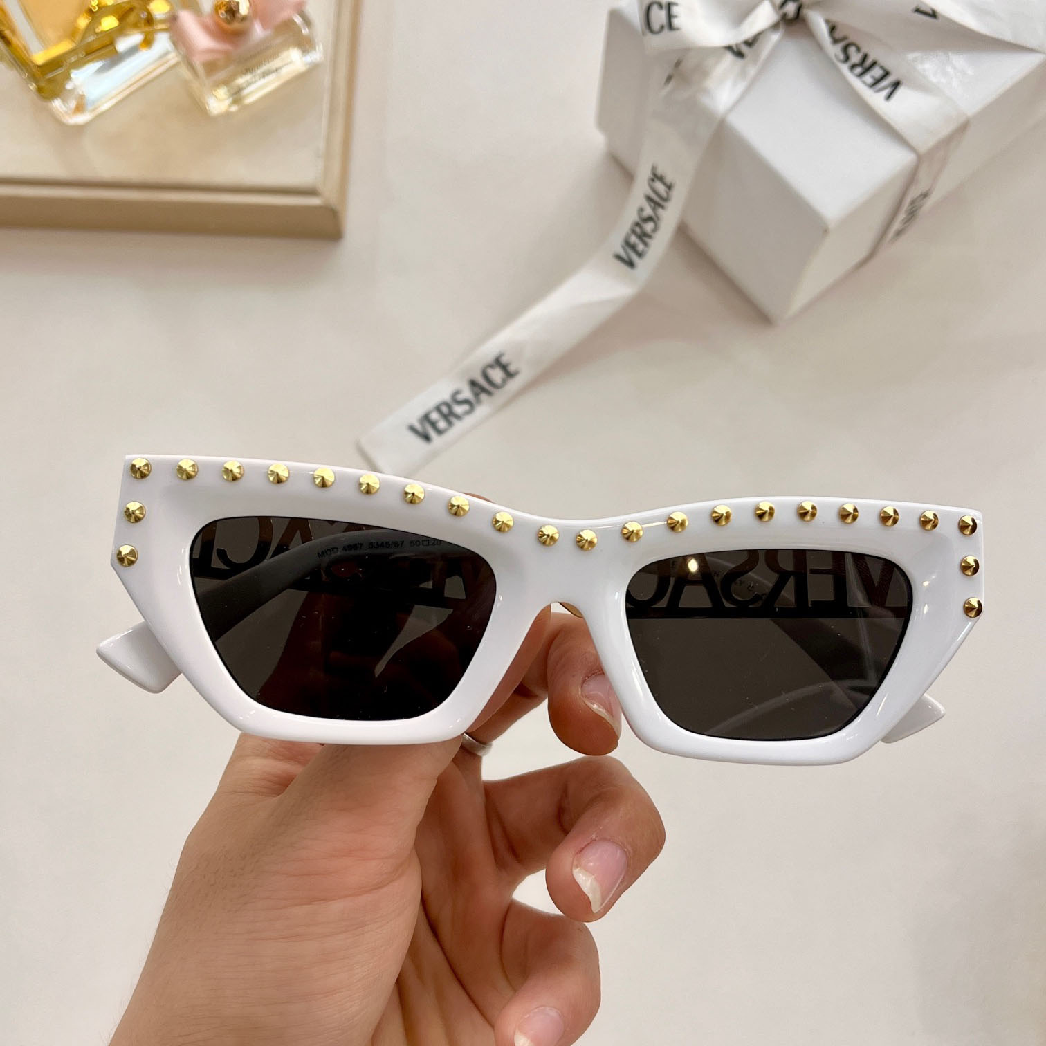 Versace 90er Jahre Vintage Logo Cat-Eye-Sonnenbrille VE4967 - EUR FASHION