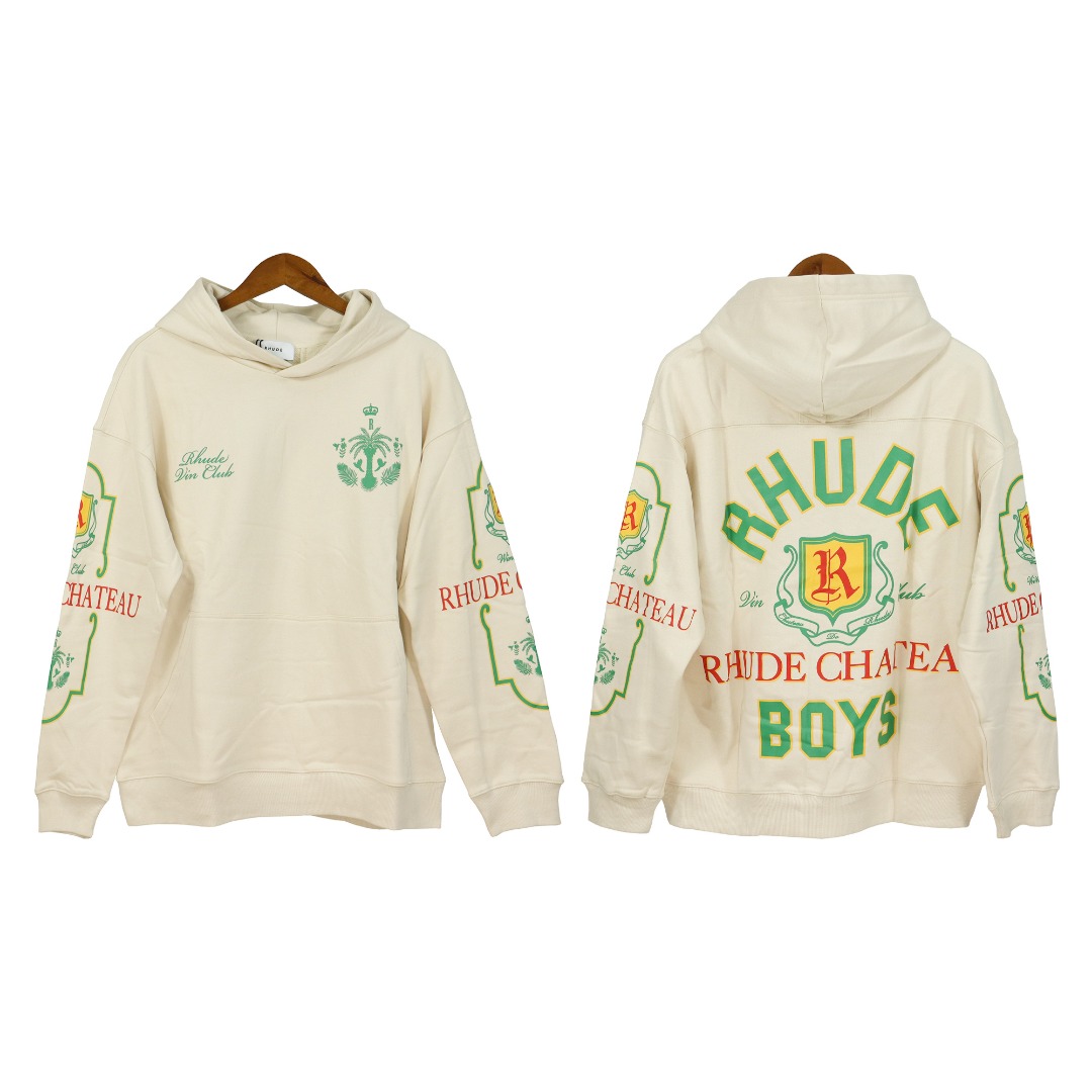 Rhude Wine Club Kapuzenpullover aus Baumwolljersey mit Logo-Print - EUR FASHION