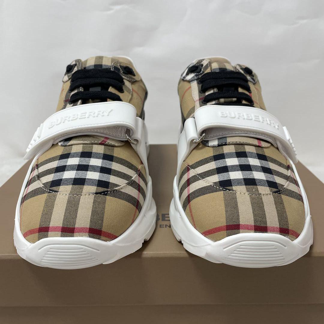 Burberry-Sneaker aus Baumwolle und Leder mit Karomuster - EUR FASHION