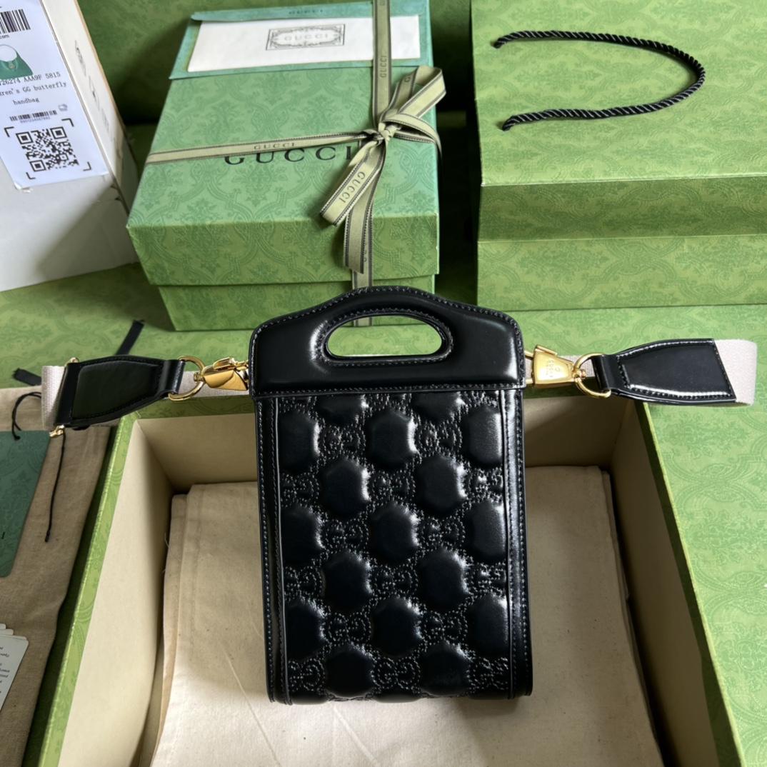 Gucci GG Matelassé Minitasche mit Griff oben (14–23–4,5 cm) - EUR FASHION