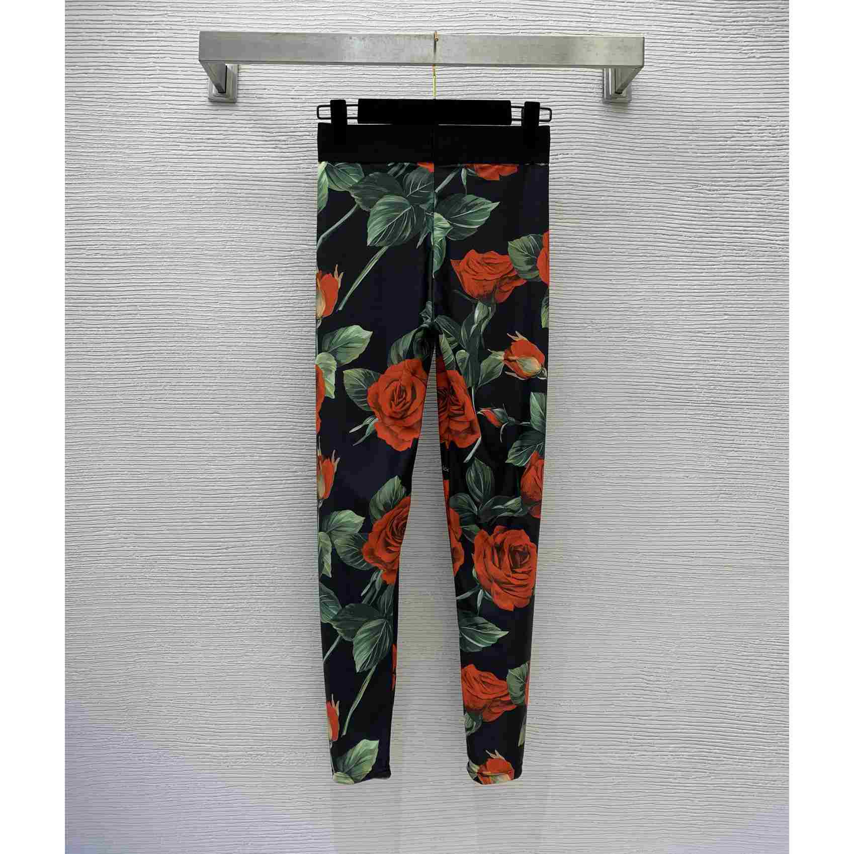 Dolce & Gabbana florale Charmeuse-Leggings aus Seidenmischung und hochgeschlossenes Oberteil - EUR FASHION