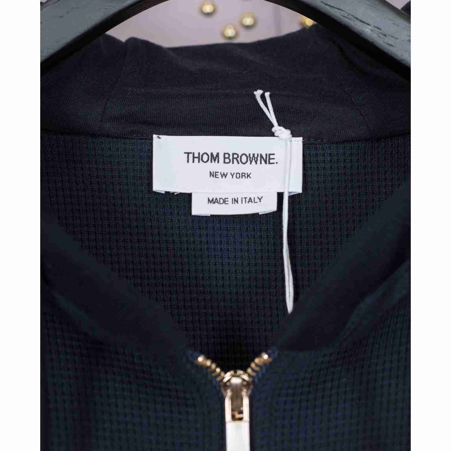 Thom Browne 4-Bar-Kapuzenpullover aus Baumwolle mit Reißverschluss - EUR FASHION