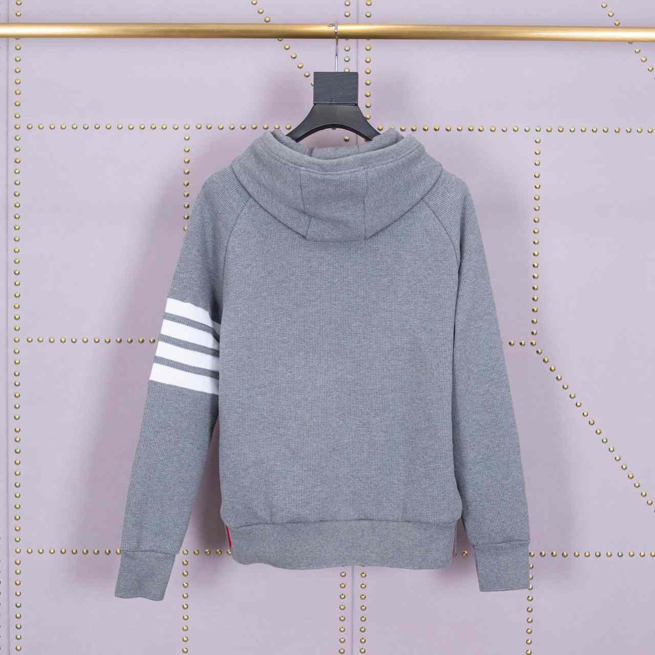 Thom Browne 4-Bar-Kapuzenpullover aus Baumwolle mit Reißverschluss - EUR FASHION