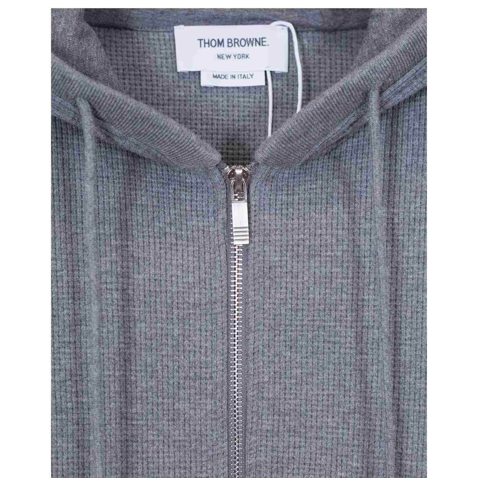 Thom Browne 4-Bar-Kapuzenpullover aus Baumwolle mit Reißverschluss - EUR FASHION