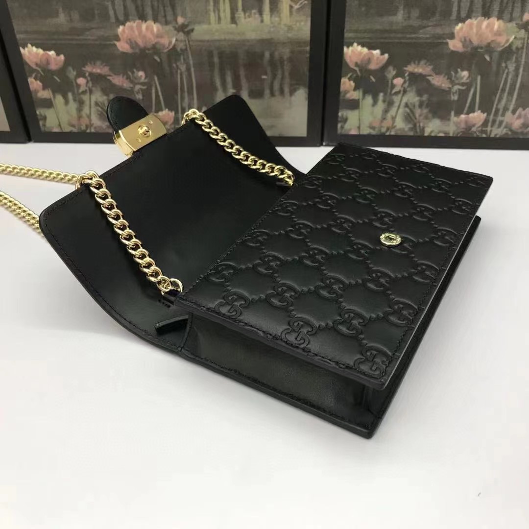Gucci Guccissima Icon Chain Wallet Schwarz (20-13-6cm) - EUR FASHION