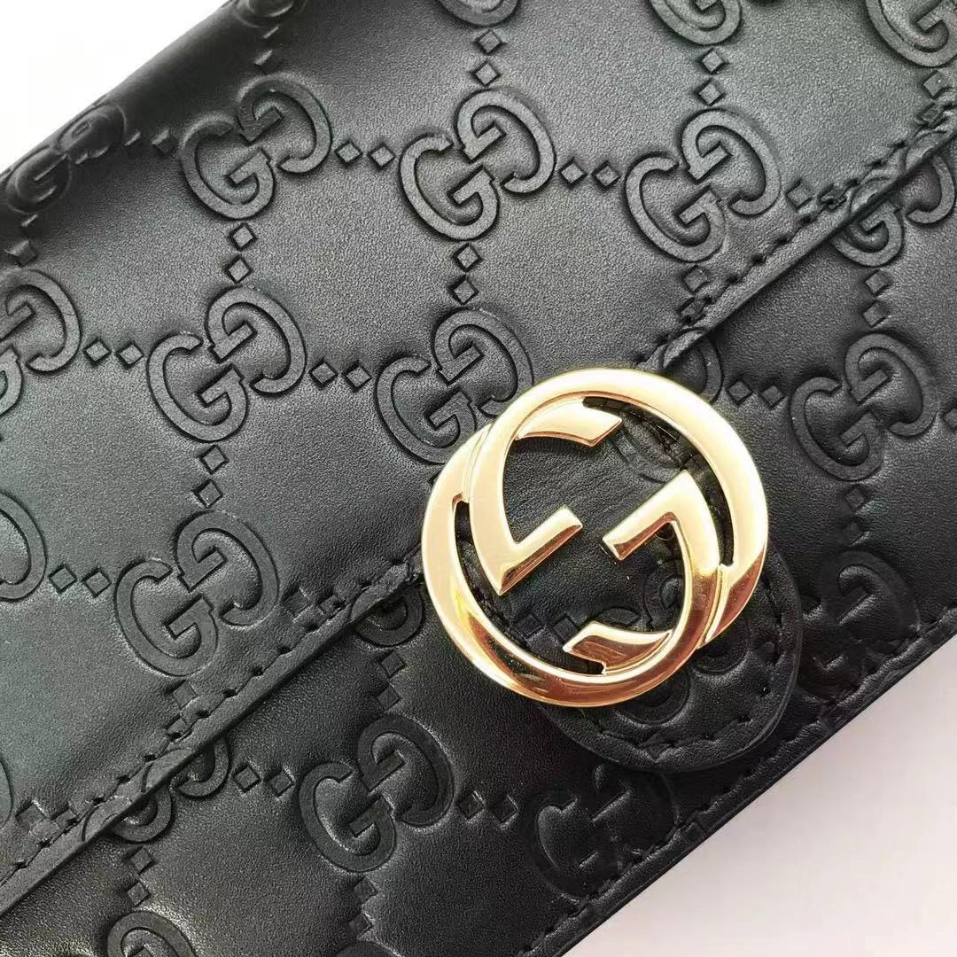 Gucci Guccissima Icon Chain Wallet Schwarz (20-13-6cm) - EUR FASHION