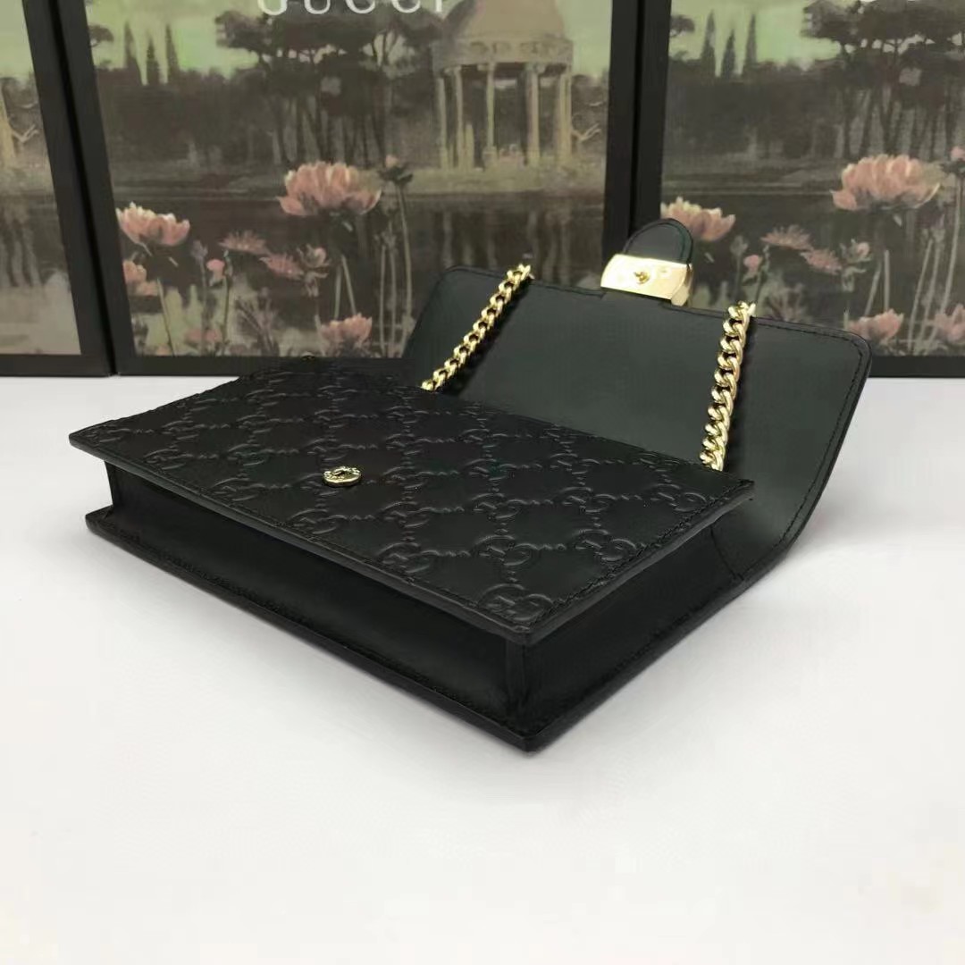 Gucci Guccissima Icon Chain Wallet Schwarz (20-13-6cm) - EUR FASHION