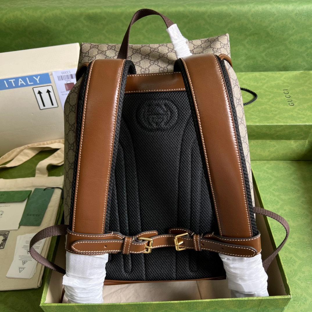 Gucci Mittelgroßer Rucksack mit ineinandergreifendem G (26-43-18 cm) - EUR FASHION