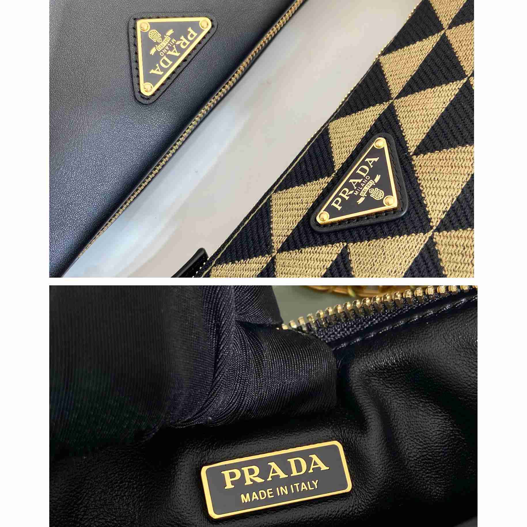 Prada Symbole Minitasche aus Leder und Stoff (23-25-5 cm) - EUR FASHION