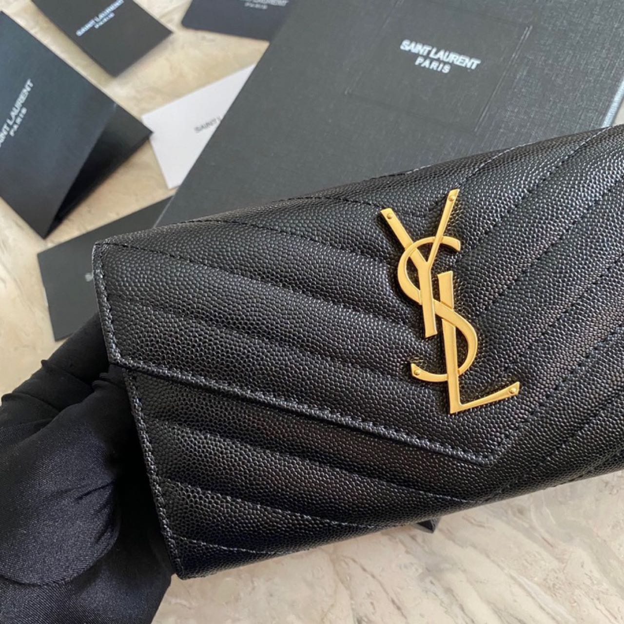 Saint Laurent-Monogramm-Leder-Geldbörse (19-11-3CM) - EUR FASHION