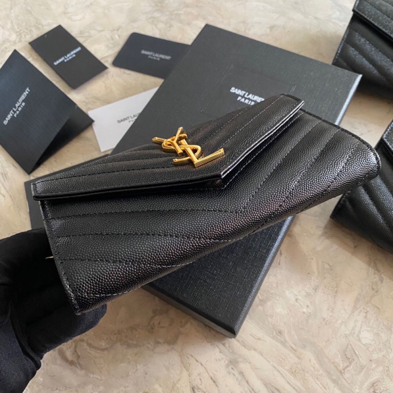 Saint Laurent-Monogramm-Leder-Geldbörse (19-11-3CM) - EUR FASHION