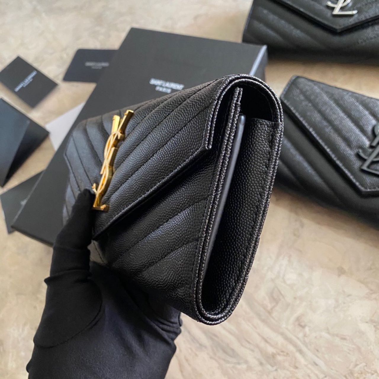 Saint Laurent-Monogramm-Leder-Geldbörse (19-11-3CM) - EUR FASHION