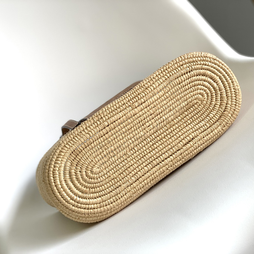 Loewe Kleine quadratische Korbtasche aus Bast und Kalbsleder (30*21*11 cm) - EUR FASHION