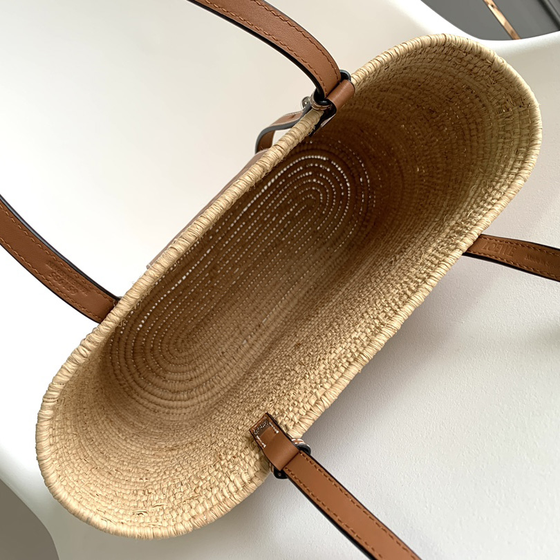 Loewe Kleine quadratische Korbtasche aus Bast und Kalbsleder (30*21*11 cm) - EUR FASHION