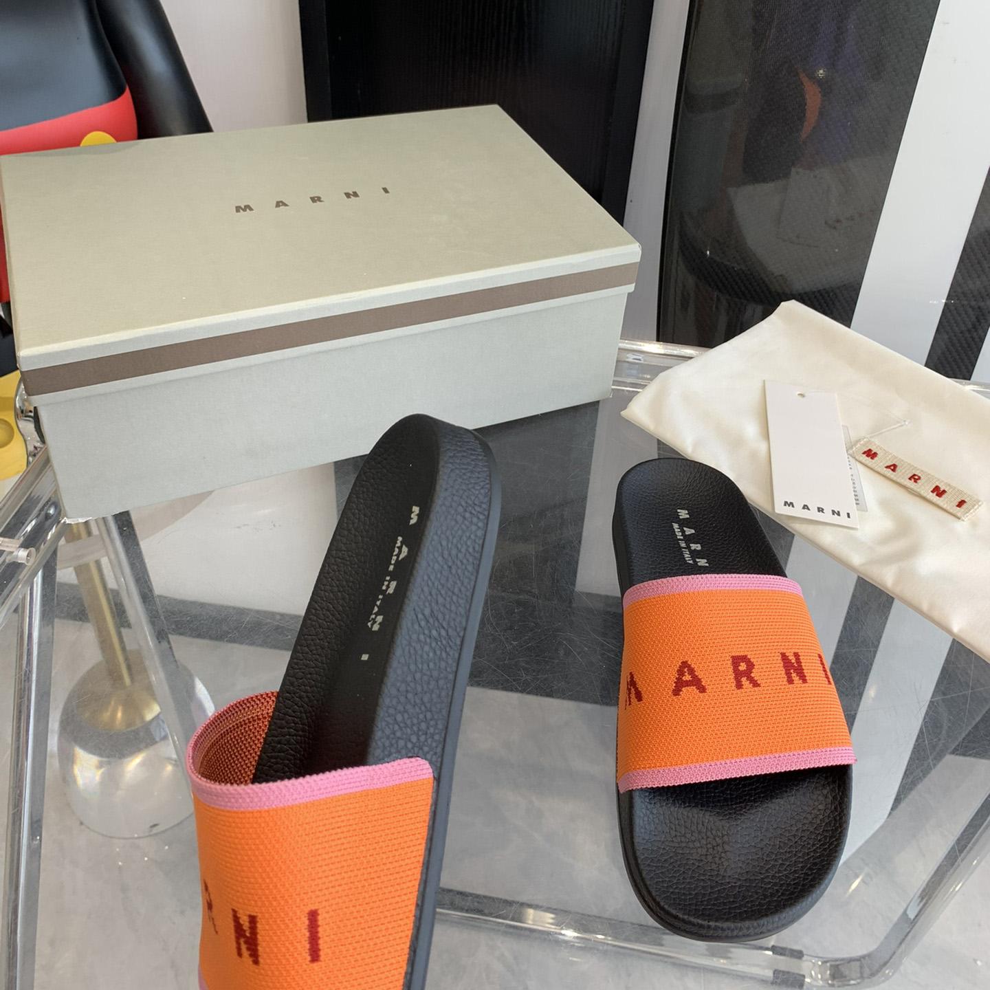 Marni Orange Logo-Jacquard-Gummi-Slipper - EUR FASHION