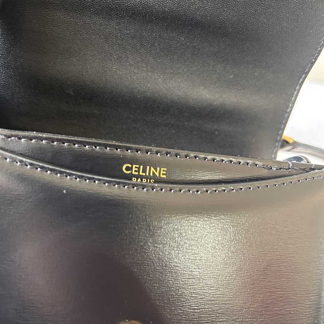 Celine Mini Besace Triomphe aus glänzendem Kalbsleder - EUR FASHION