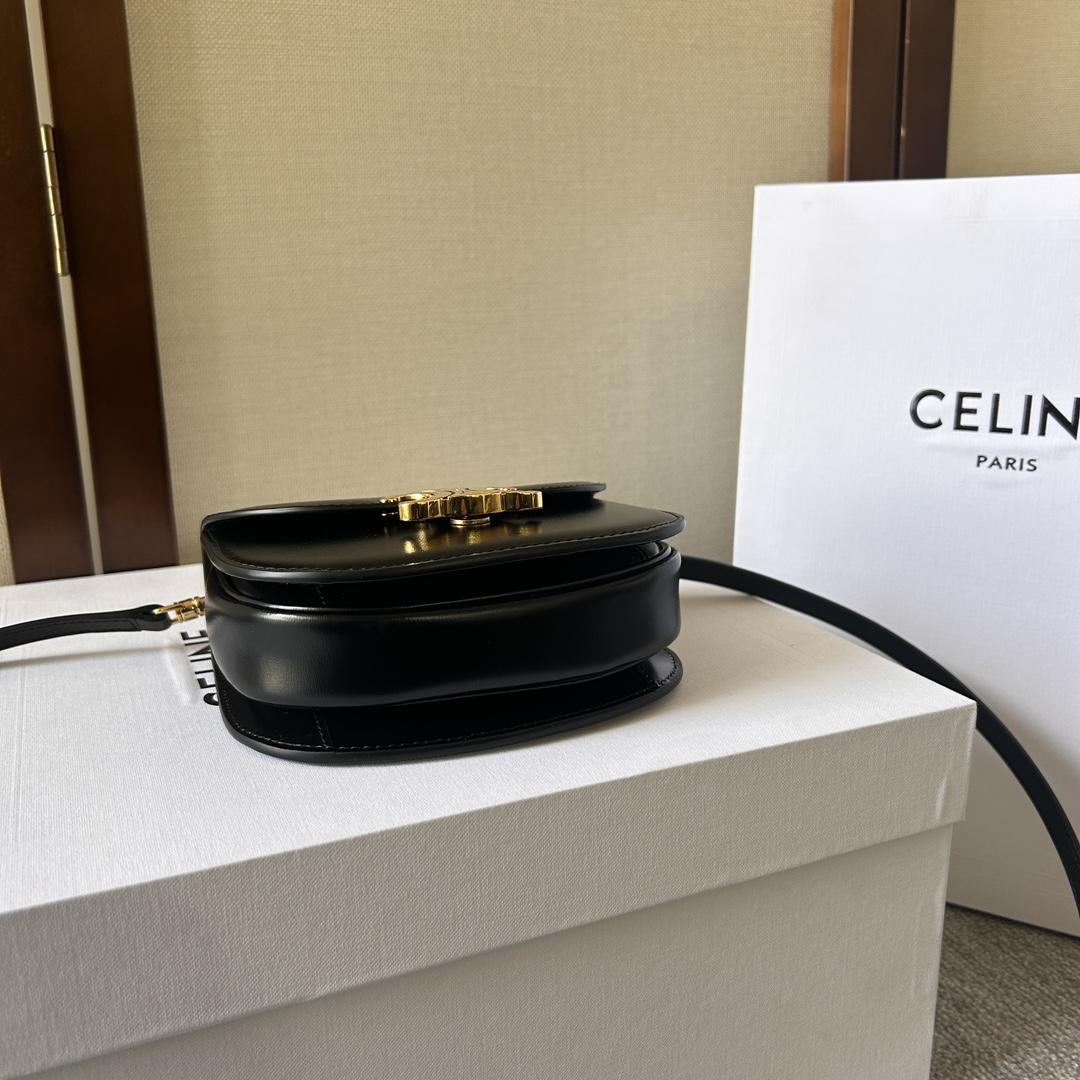 Celine Mini Besace Triomphe aus glänzendem Kalbsleder - EUR FASHION