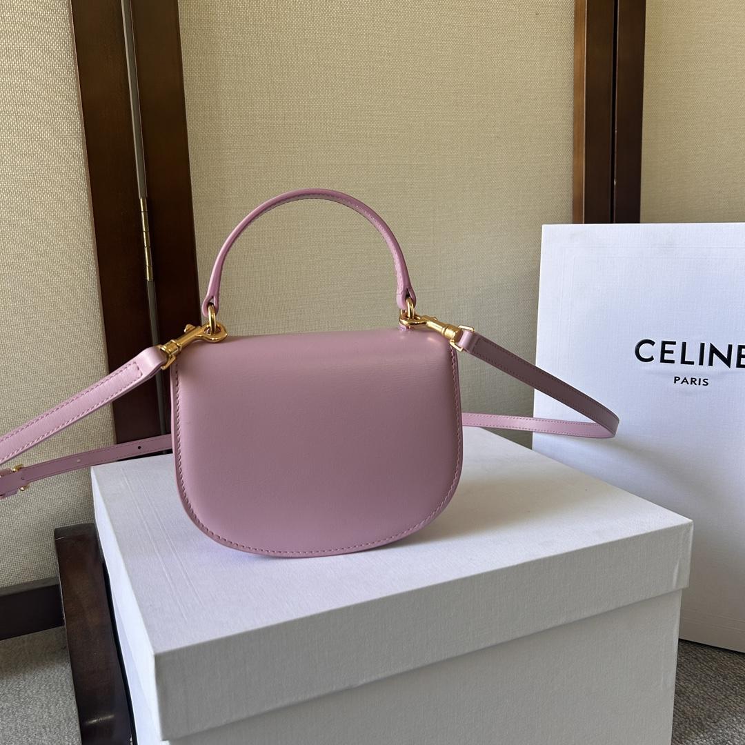 Celine Mini Besace Triomphe aus glänzendem Kalbsleder - EUR FASHION