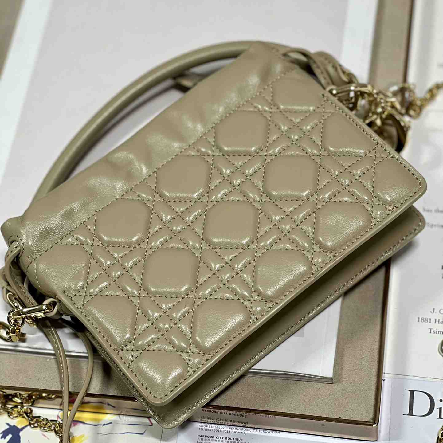 Dior Lady Dior Minitasche mit Kordelzug und Tragegriff oben - EUR FASHION