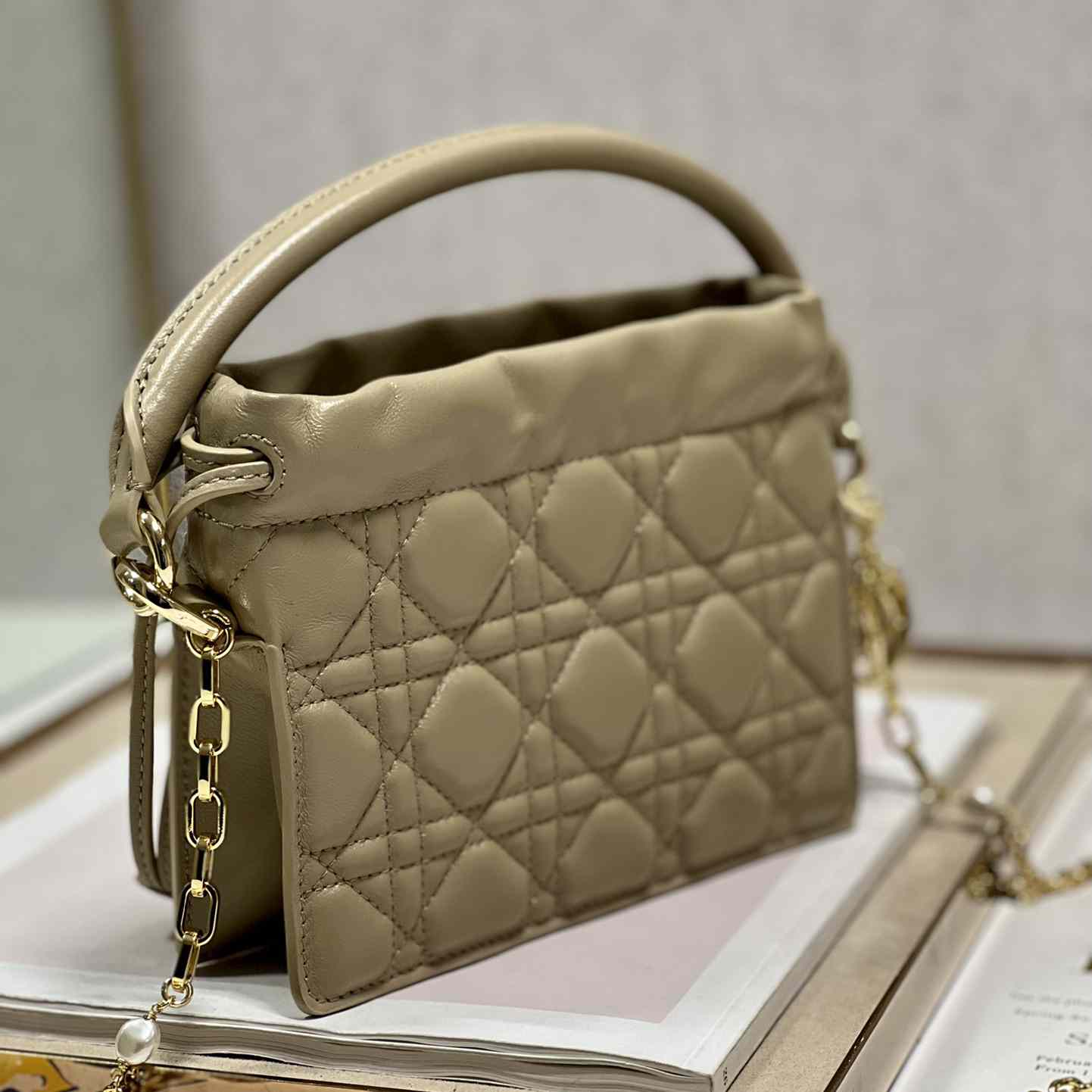 Dior Lady Dior Minitasche mit Kordelzug und Tragegriff oben - EUR FASHION
