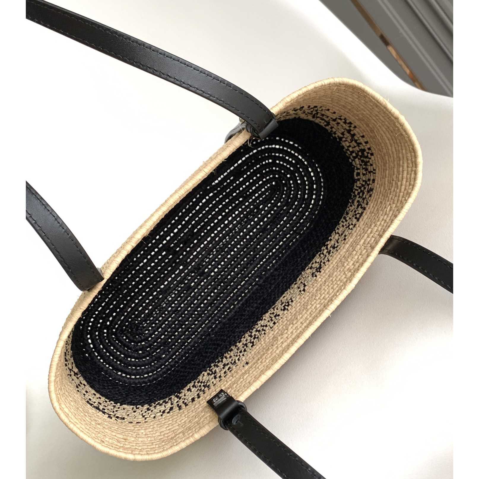 Loewe Kleine quadratische Korbtasche aus Bast und Kalbsleder (30*21*11 cm) - EUR FASHION