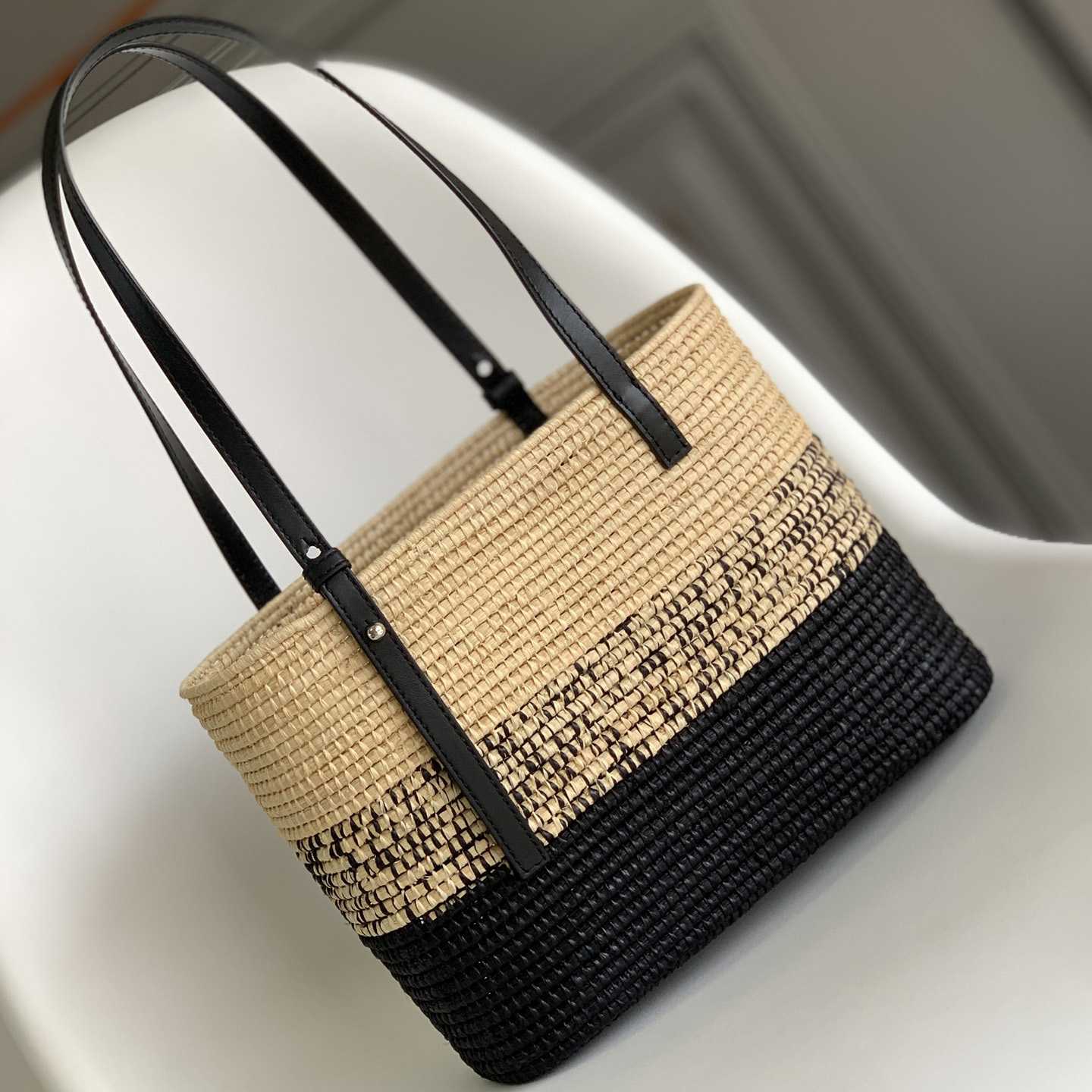 Loewe Kleine quadratische Korbtasche aus Bast und Kalbsleder (30*21*11 cm) - EUR FASHION