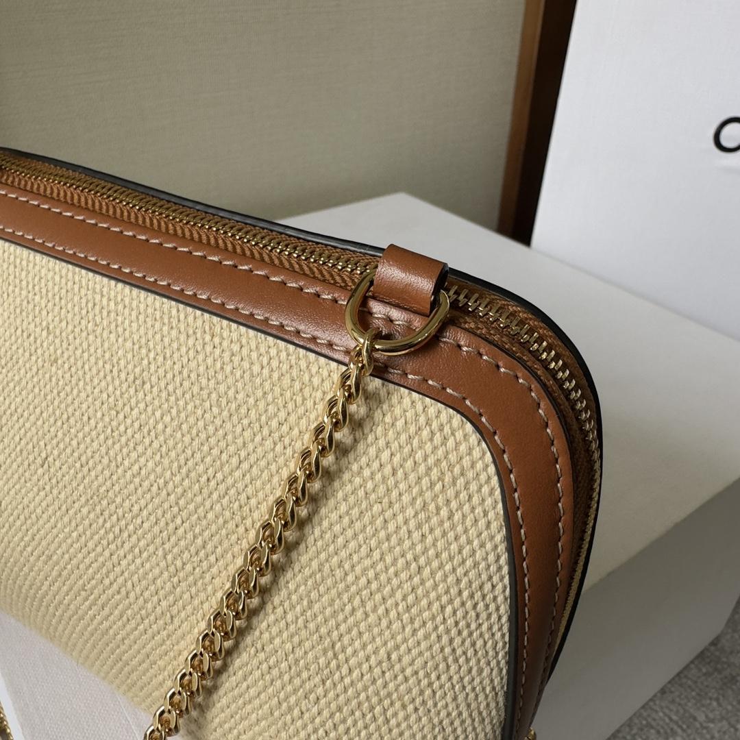 Celine Clutch an Kette Cuir Triomphe Natur / Hellbraun - EUR FASHION