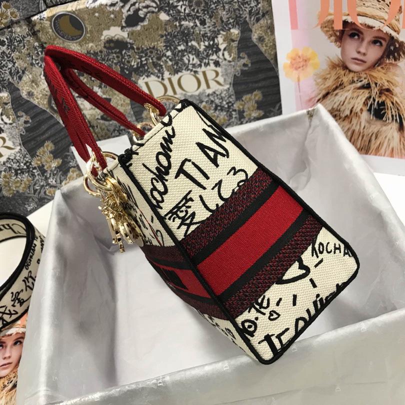 Dior Lady D-Lite Tasche aus besticktem Canvas (24-20-11 cm) - EUR FASHION
