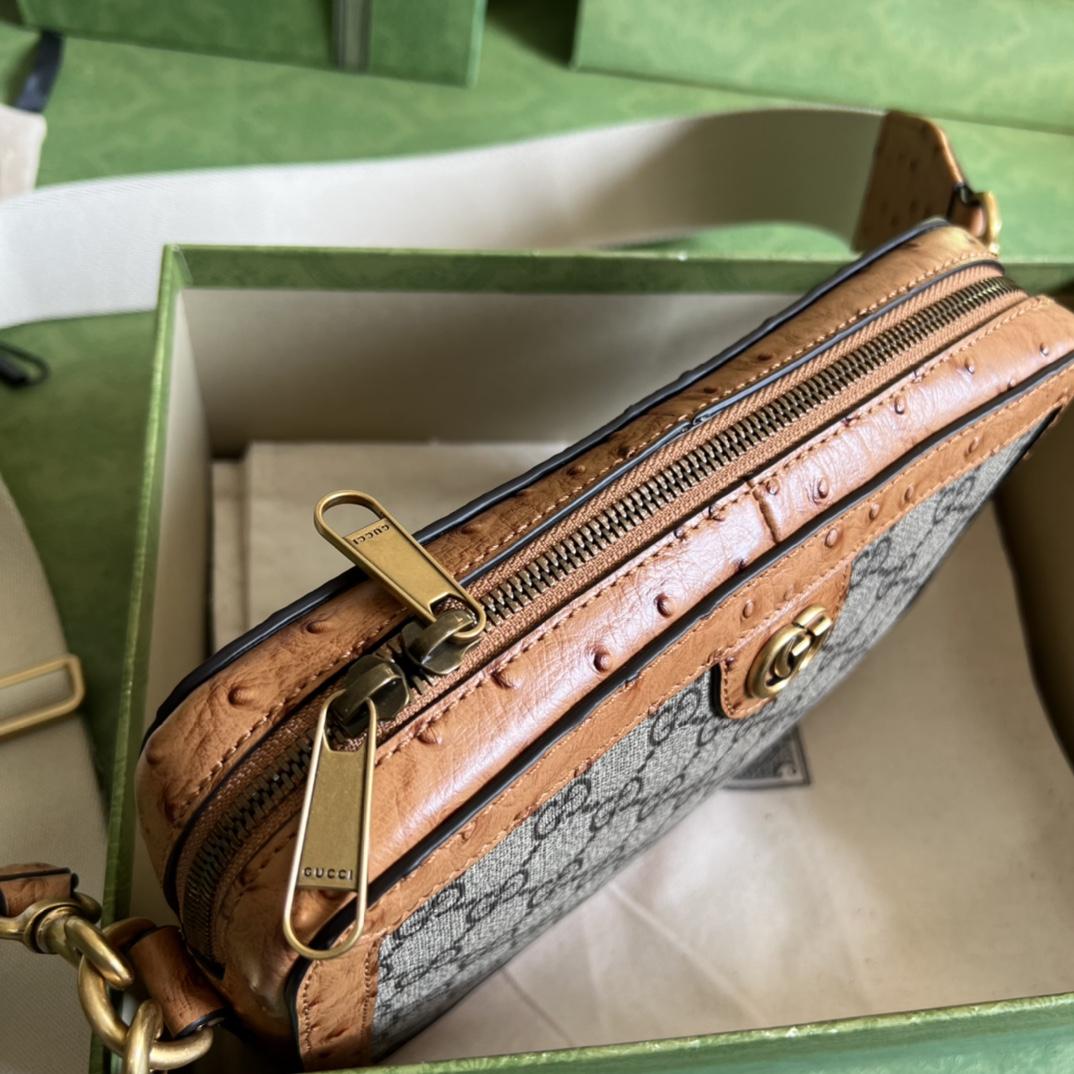 Gucci Umhängetasche mit Pythonbesatz und Doppel-G (23,5 x 16 x 4,5 cm) - EUR FASHION