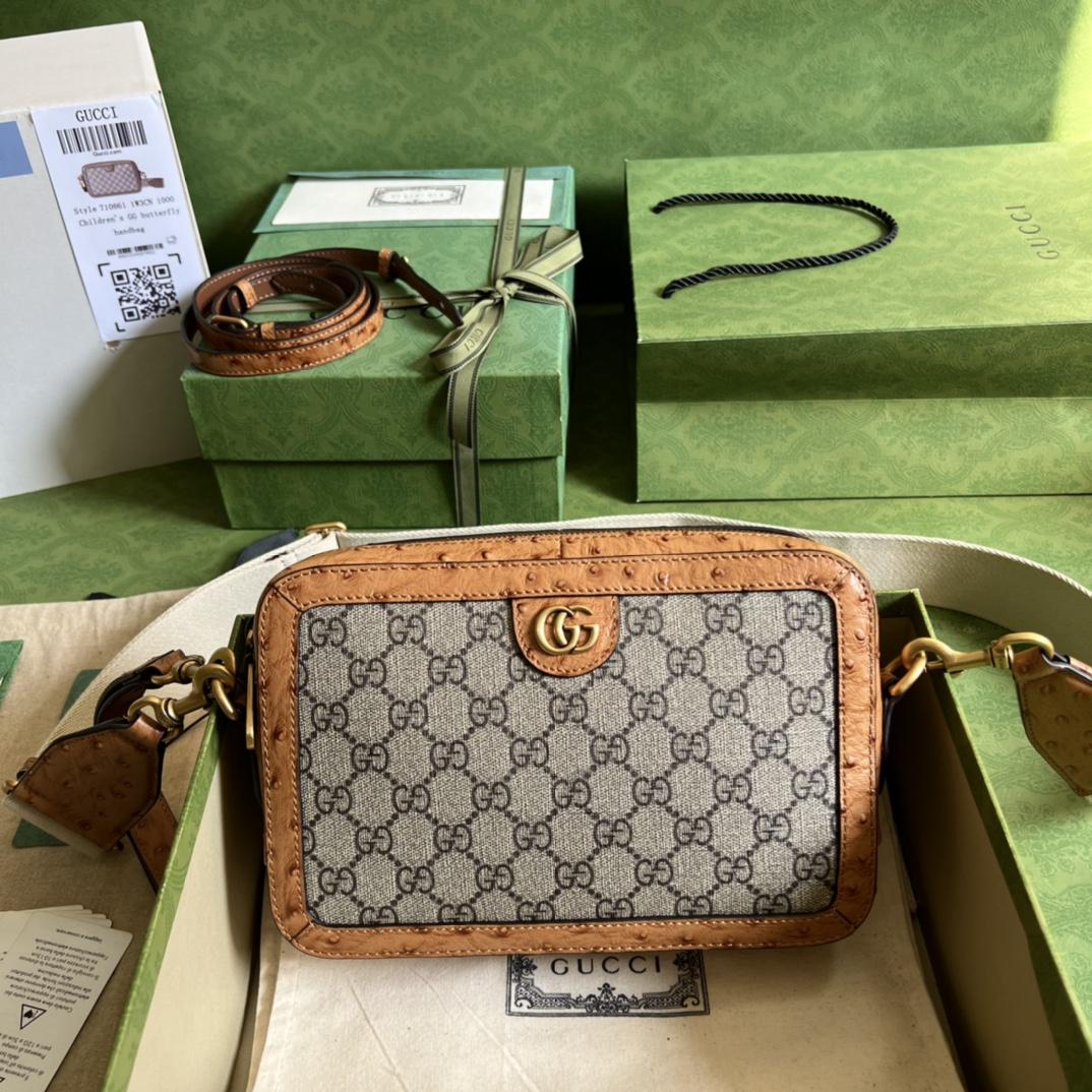 Gucci Umhängetasche mit Pythonbesatz und Doppel-G (23,5 x 16 x 4,5 cm) - EUR FASHION