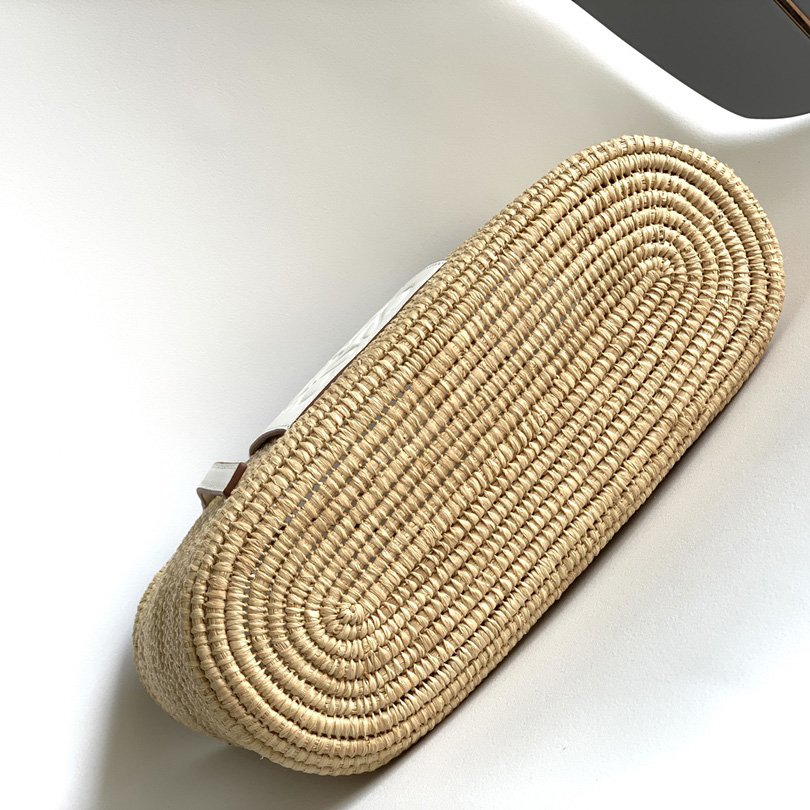 Loewe Kleine quadratische Korbtasche aus Bast und Kalbsleder (30*21*11 cm) - EUR FASHION